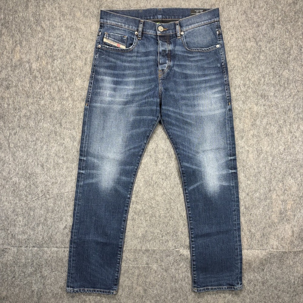 Diesel D-Viker Jeans Men's 31x28.5 Straight Stretch Blue Faded Hige Button Fly